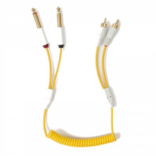 MyVolts Candycords RCA to 2 x 6.35mm Coiled Cable - 40cm, Pineapple - Main