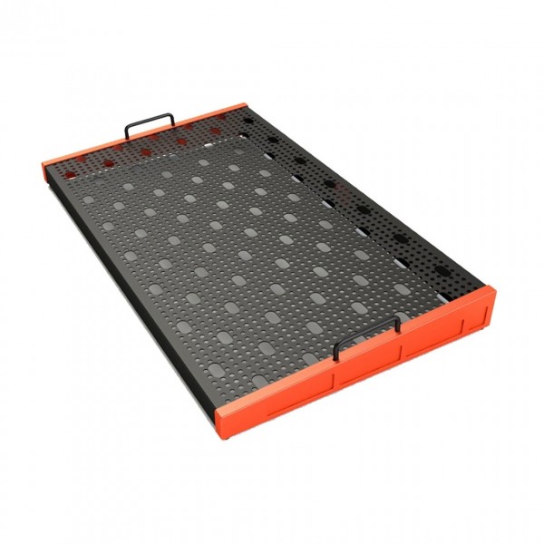 Temple Audio TRIO 28 Pedalboard, Temple Red - Angled