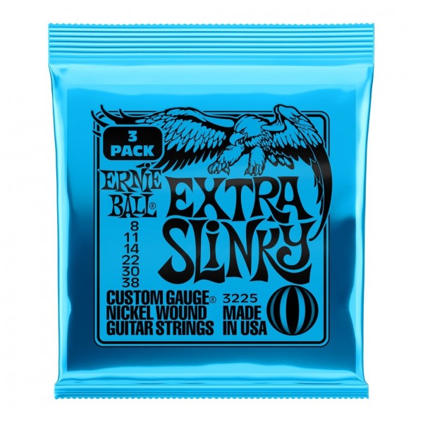 Ernie Ball Extra Slinky, 8-38 (3 Set Pack)