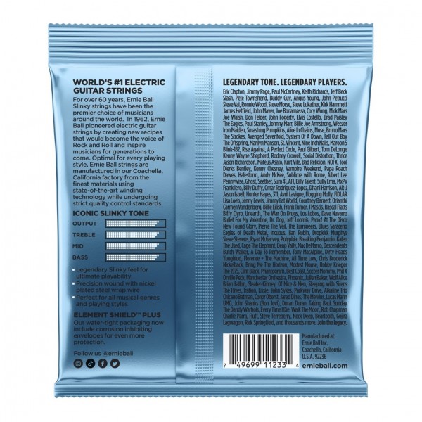 Ernie Ball Primo Slinky, 9.5-44 (3 Set Pack) - Back