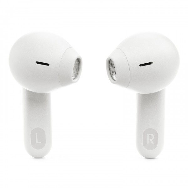 JBL Tune Flex True Wireless Noise Cancelling Earbuds, White Front View