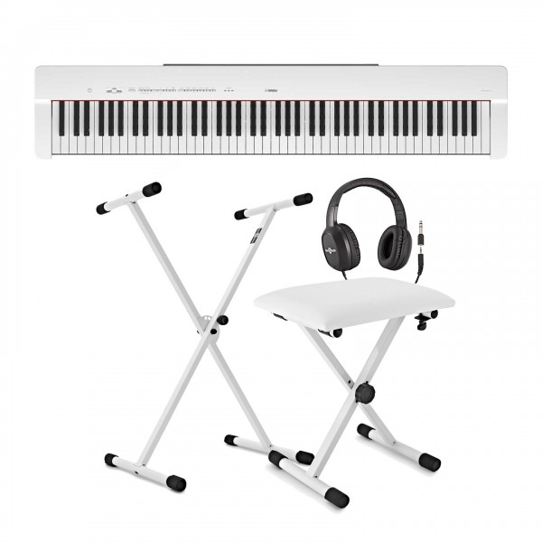 Yamaha P225 Digital Piano X Frame Package, White