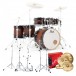 Pearl Decade Maple 7ks Pro Drum Kit so Sabian XSR, Satin Brown Burst