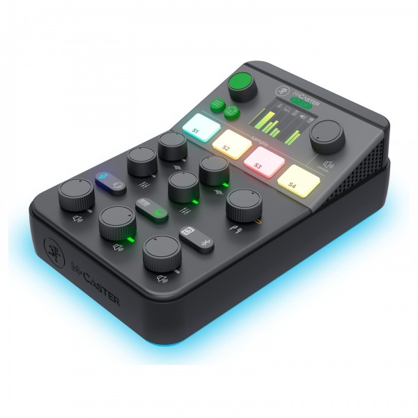 M.Caster Studio Desktop Live Streaming Mixer in Black - Angled, Right
