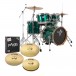 Tamburo T5 Series 22'' 5dielna súprava bicích s Paiste, Green Sparkle