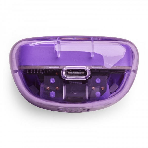 JBL Tune Flex Ghost Edition Noise Cancelling Earbuds, Purple Case Low View