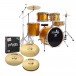 Tamburo T5 Series 22'' 5pc Drum Kit w/Paiste, Yellow Sparkle