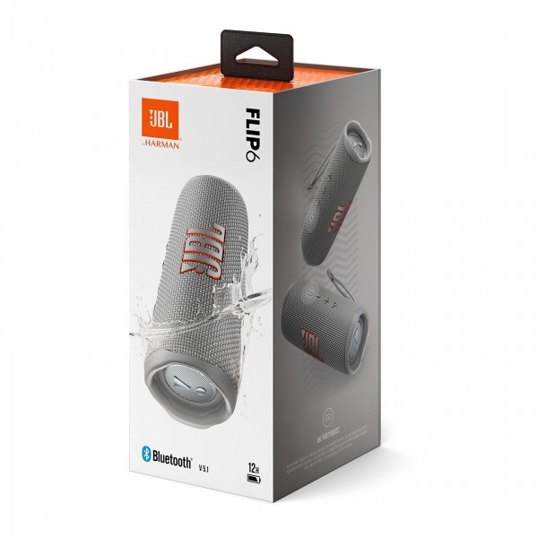 JBL Flip 6 Portable Bluetooth Speaker, Grey - package