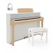 G4M HDP-1 Upright Digital Piano, Maple & White, with Accessory Pack