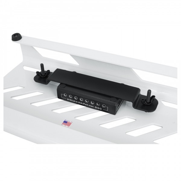 Gator GPB-LAK-WH Small Pedal Board with Carry Bag, White - Bottom, with Power Supply