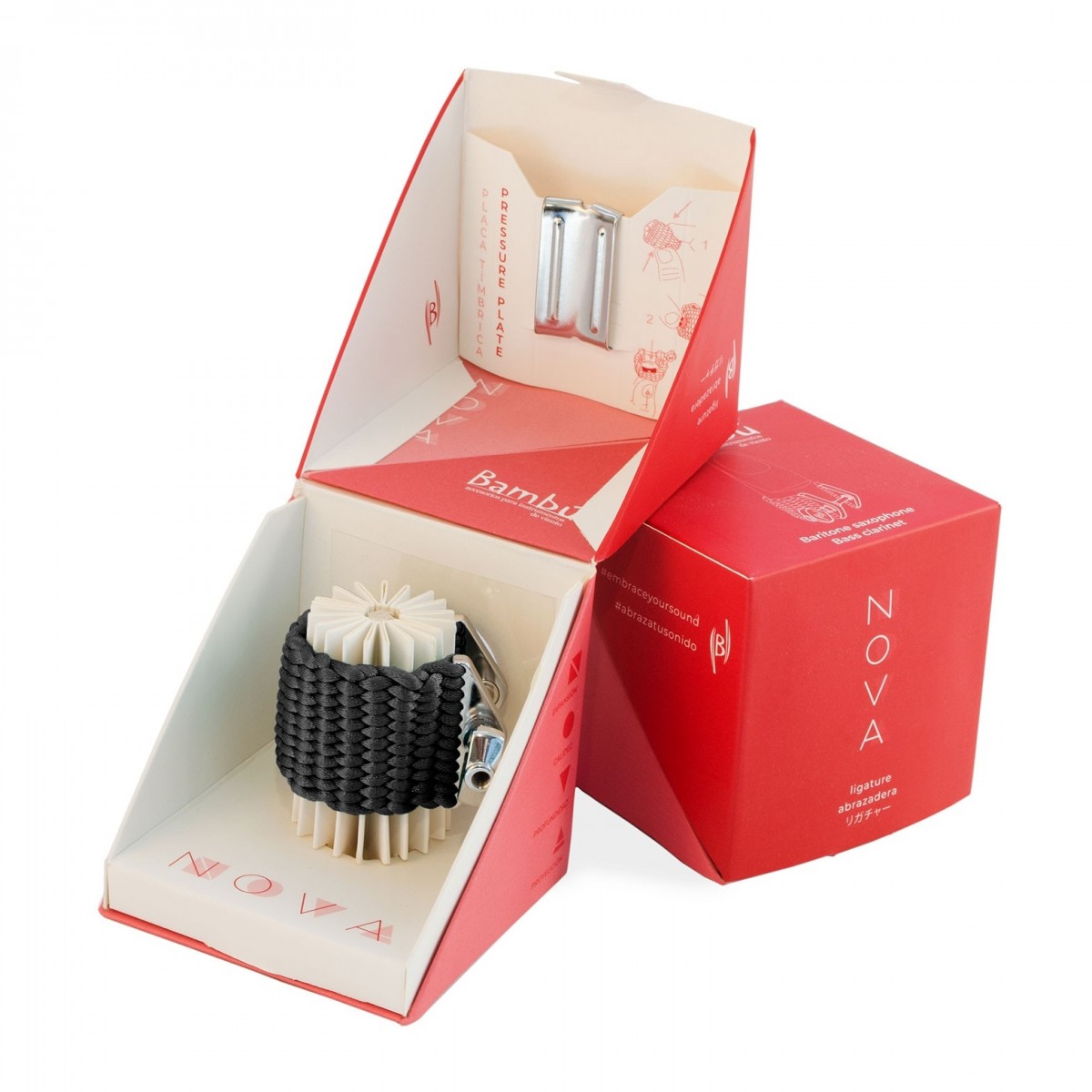 Bambu Nova Ligature for Baritone Sax and Bass Black at Gear4music