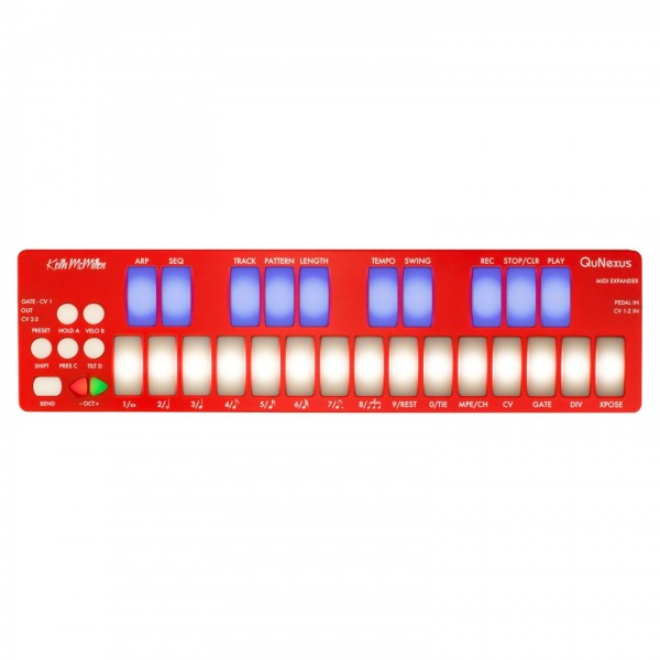 Keith McMillen QuNexus MPE MIDI-CV Mini Keyboard Controller, Red - Top