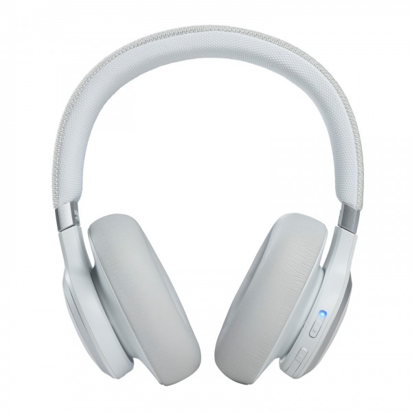 JBL Live 660NC Over-Ear Noise Cancelling Headphones, White Front View