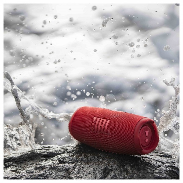 JBL Charge 5 Portable Bluetooth Speaker, Red - lifestyle