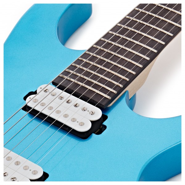Harlem S 7-String Electric Guitar by Gear4music, Blue Sparkle