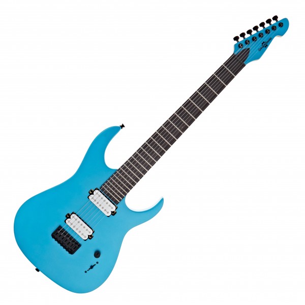 Harlem S 7-String Electric Guitar by Gear4music, Blue Sparkle