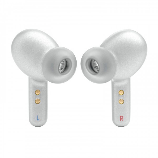 JBL Live Pro 2 True Wireless Noise Cancelling Earbuds, Silver Front View