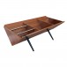 Sefour Vinyl Addict Feeder, Tobacco Walnut - Angled Empty