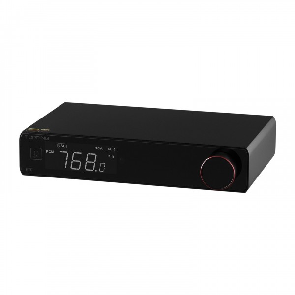 Topping E70 Velvet Desktop DAC, Black - angled