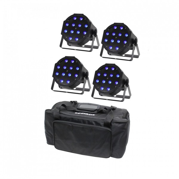 Equinox MaxiPar Tri MKII LED Par Can, Pack of 4 with Bag
