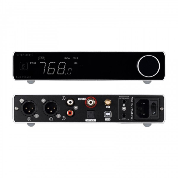 Topping E70 Velvet Desktop DAC - front and back