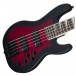 Jackson JS3VQ Concert 5-String Bass, Transparent Red Burst - body