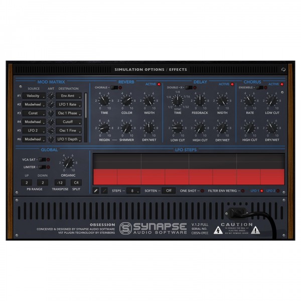 Synapse Audio Obsession - Back