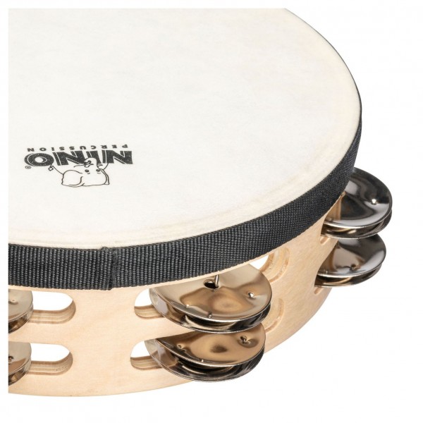 Nino by Meinl 8" Headed Wood Tambourine, 2 rows - Detail