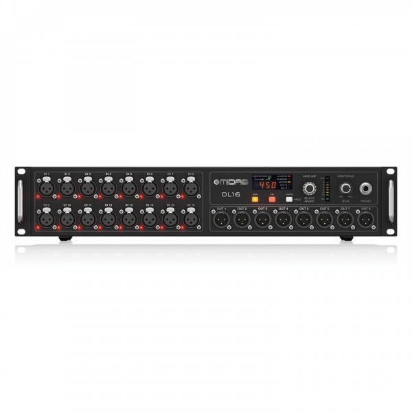 Midas DL16 Digital Stage Box, Front View