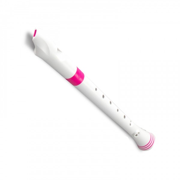 Nuvo Descant Recorder, German Fingering, White and Pink