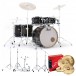 Pearl Decade Maple 7ks Pro Drum Kit so Sabian XSR, Satin Black Burst