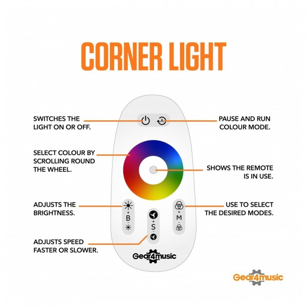 Corner Light by Gear4music, Pair