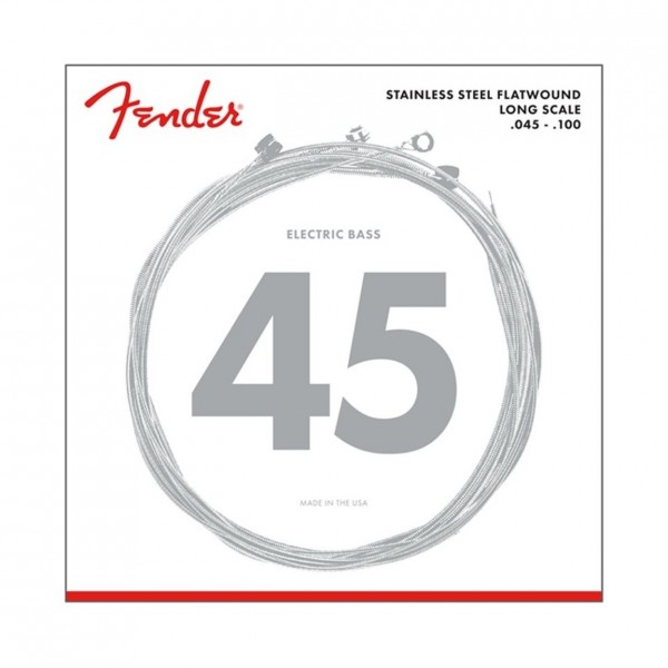 Fender 9050L Stainless Steel Flatwound Bass Strings, 45-100