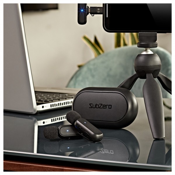 SubZero Dual Wireless Lav Mic with USB-C and Lightning Connections