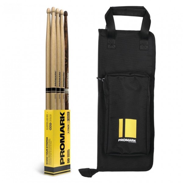 Promark Stick Bag & Rebound 5B Hickory Sticks Bundle