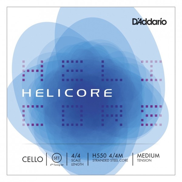 D'Addario Helicore Fourths-Tuning Cello Set, 4/4 Size, Medium