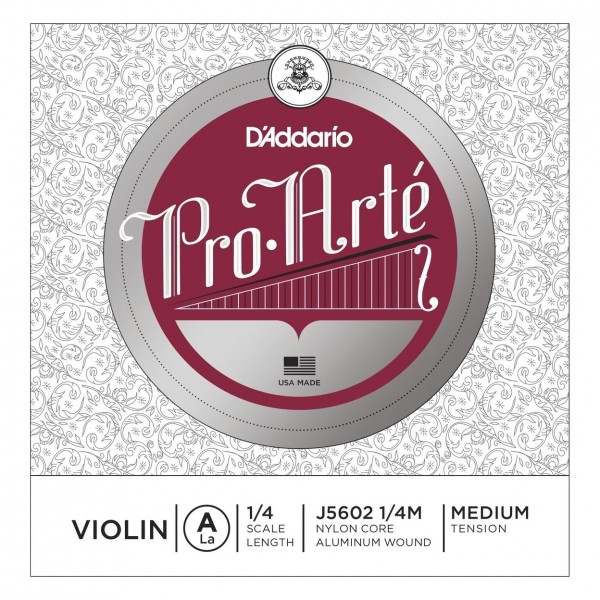 D'Addario Pro-Arte Violin A String, 1/4 Size, Medium