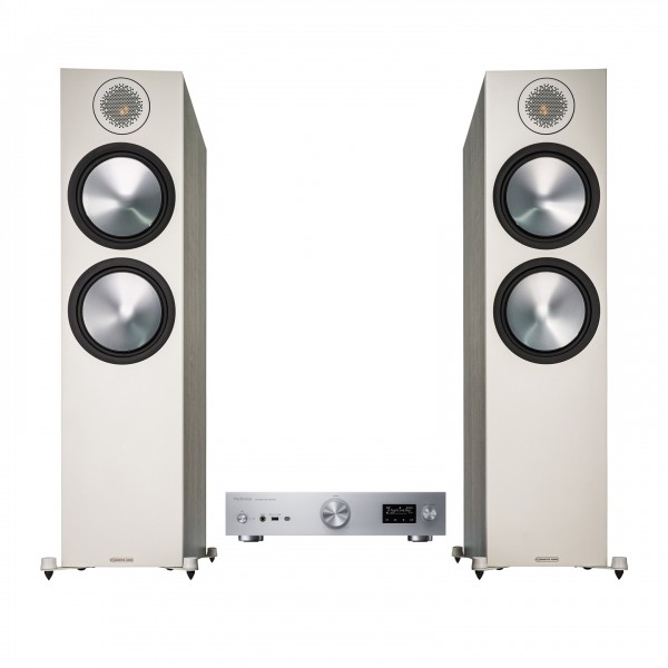 Technics SU-GX70, Silver w/ Monitor Audio Bronze 500