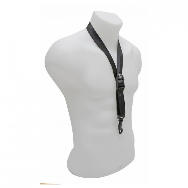 BG AT Saxophone Standard Saxophone Strap, Plastic Snap Hook, Black - Angle