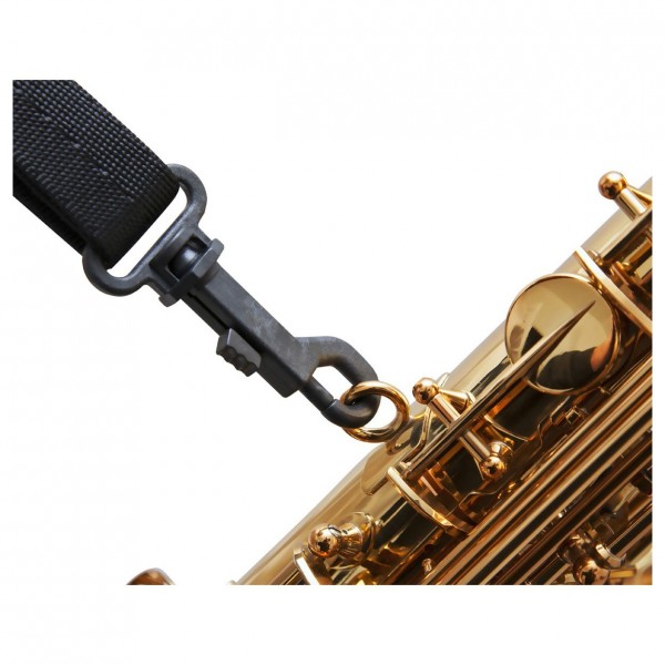 BG AT Saxophone Standard Saxophone Strap, Plastic Snap Hook, Black