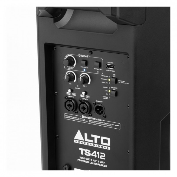 Alto Professional TS412 2500 Watt Active PA Speaker - Back Close