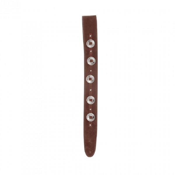 D'Addario Conchos Guitar Strap, Brown - End