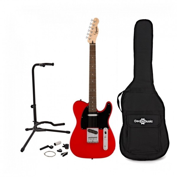 Squier Sonic Telecaster LRL, Torino Red w/ Gig bag & Accesory pack