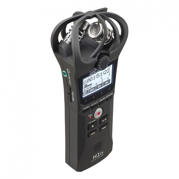H1n Portable Recorder, Black - Angled