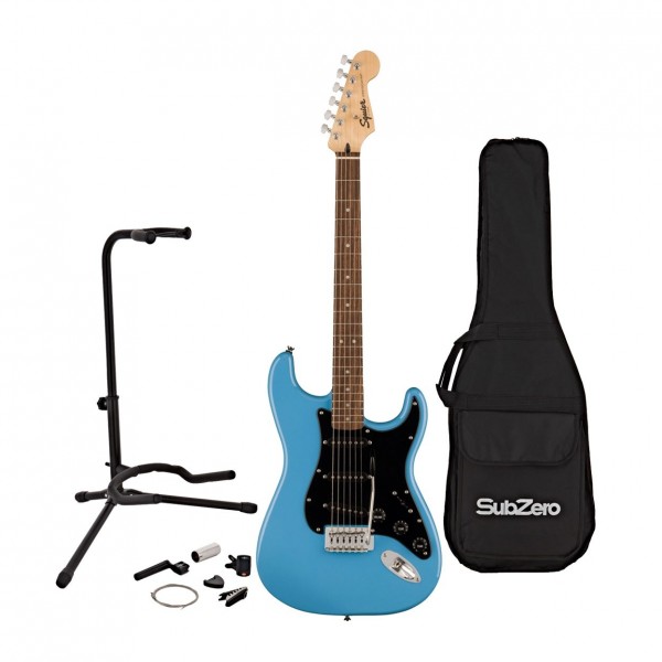 Squier Sonic Stratocaster, California Blue w/ Gig bag & Accesory pack