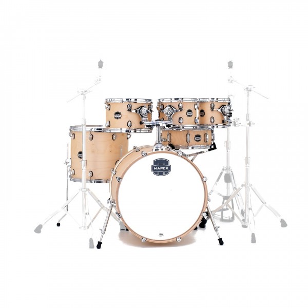 Mapex Mars Maple 22'' 6pc Rock Fusion Shell Pack, Natural Satin