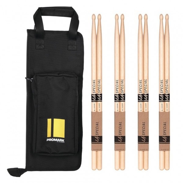 Promark Stick Bag & LA 5A Wood Tip Sticks Bundle