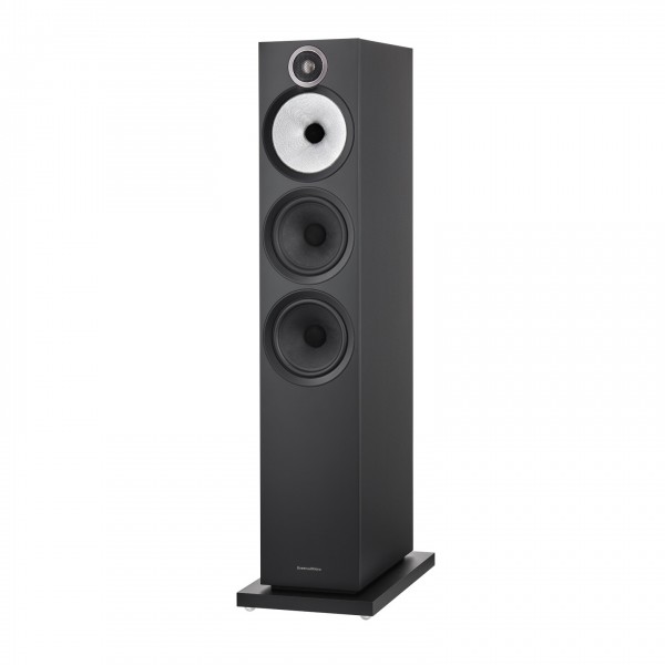 Bowers & Wilkins 603 S3 Floorstanding Speakers, Black - Angled