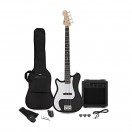 VISIONSTRING Left Handed Bass Guitar Pack, Black - Nearly New