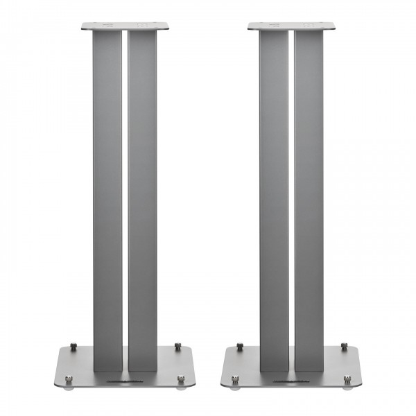 Bowers & Wilkins FS-600 S3 Speaker Stands (Pair), Silver Front View